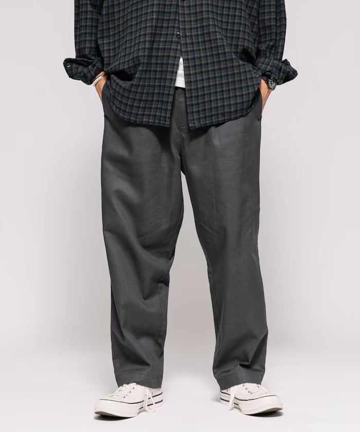 Wide Silhouette Drawstring Chino Pants / Tapered Silhouette Easy Chino Pants