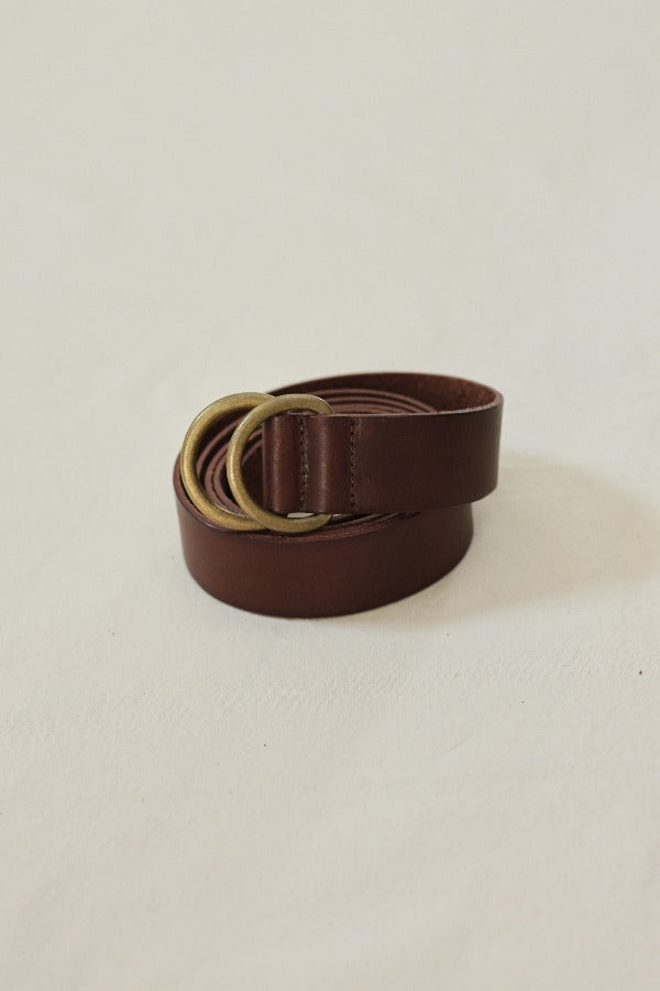 RING BELT WIDE - BROWN×GOLD