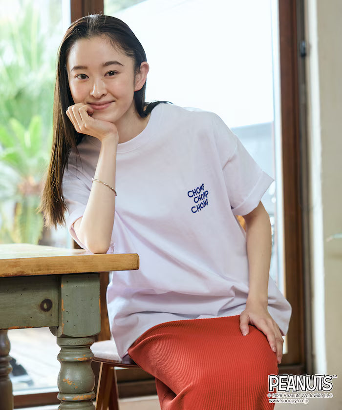 PEANUTS/Peanuts Limited Edition Big Silhouette Back Print Crew Neck T-Shirt/CHOMP 【Limited Edition】
