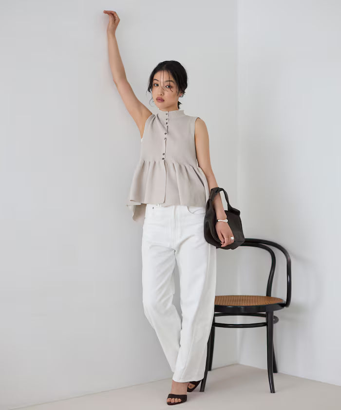 Japan-made Whole Garment Peplum Vest