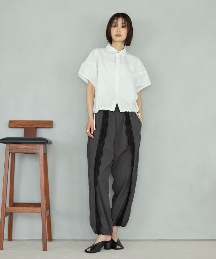 Nylon Lace Easy Wide Pants