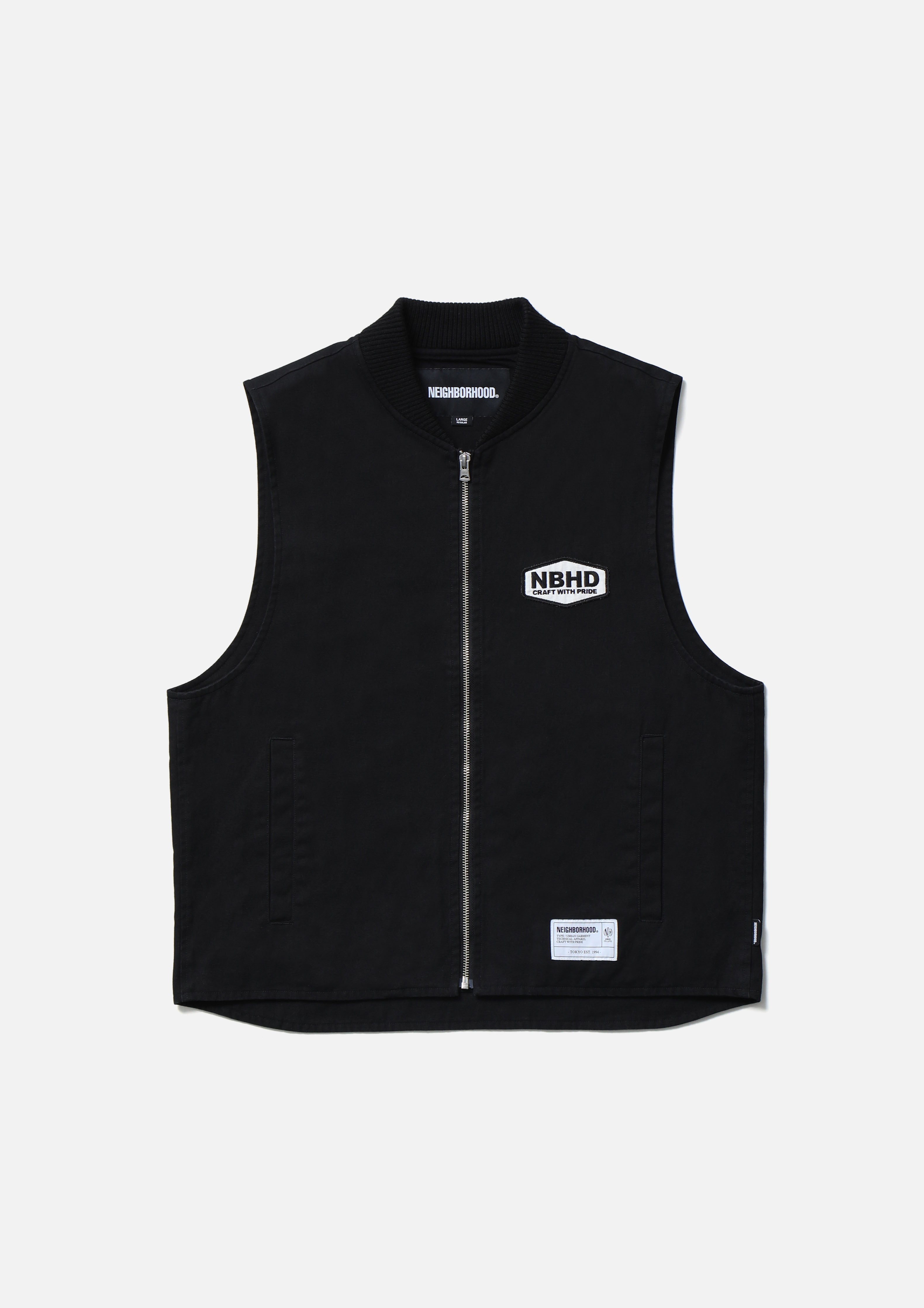 Zip Work Vest - BLACK