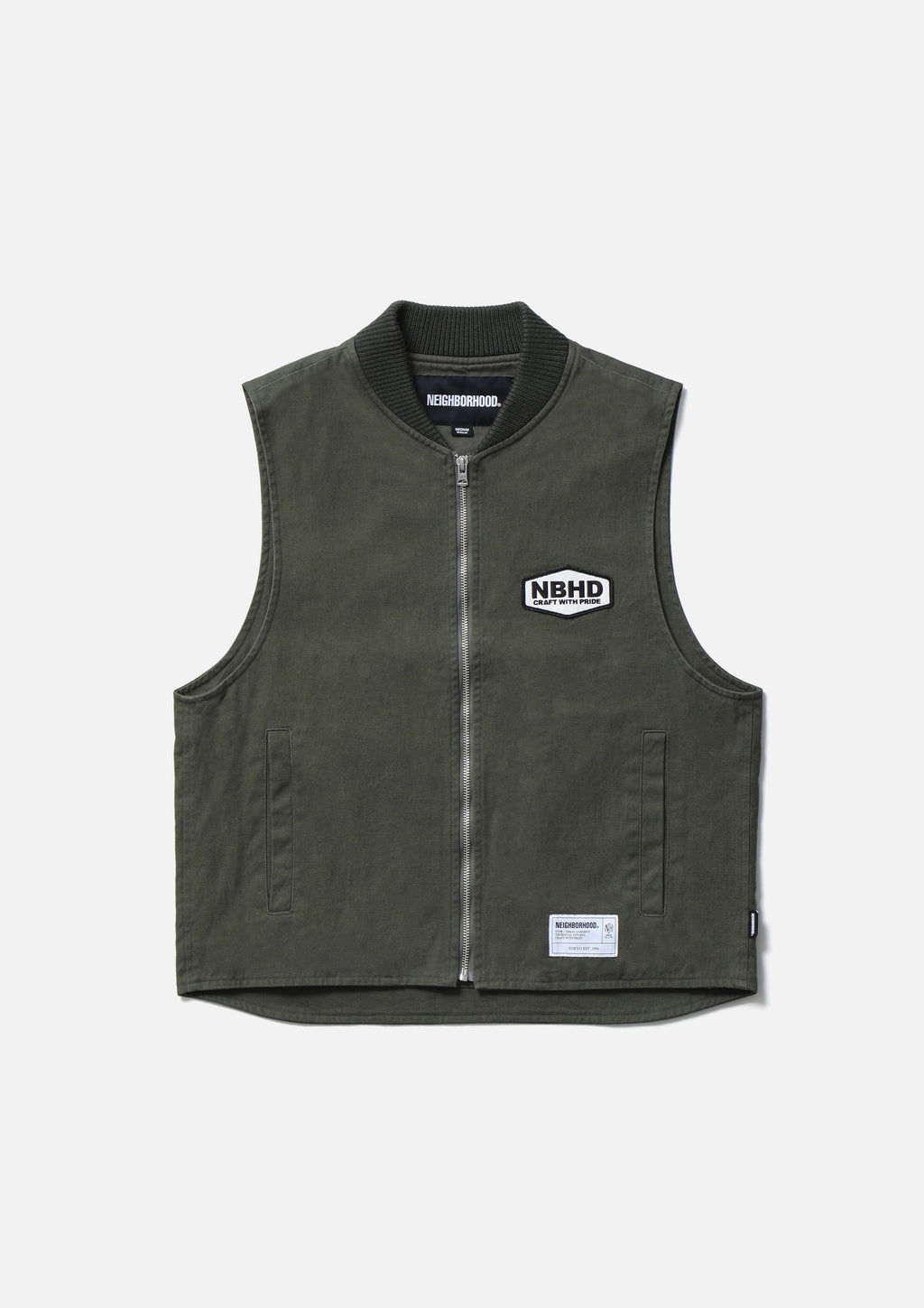 Zip Work Vest - OLIVE DRAB