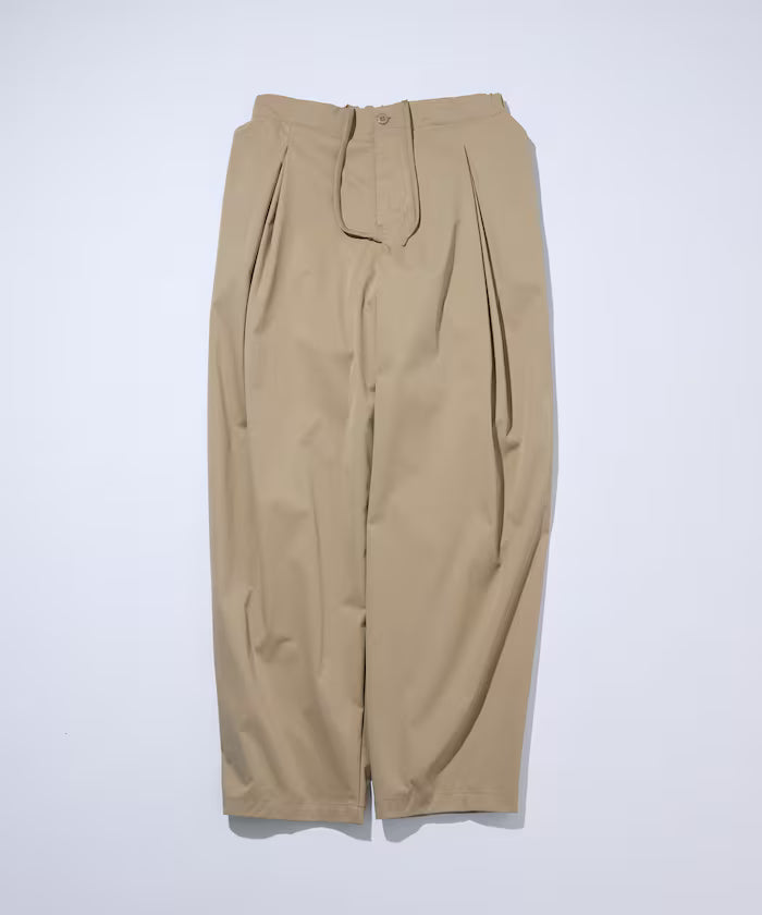 Wide Silhouette Double Tuck Poly Chino Slacks [Limited Edition]