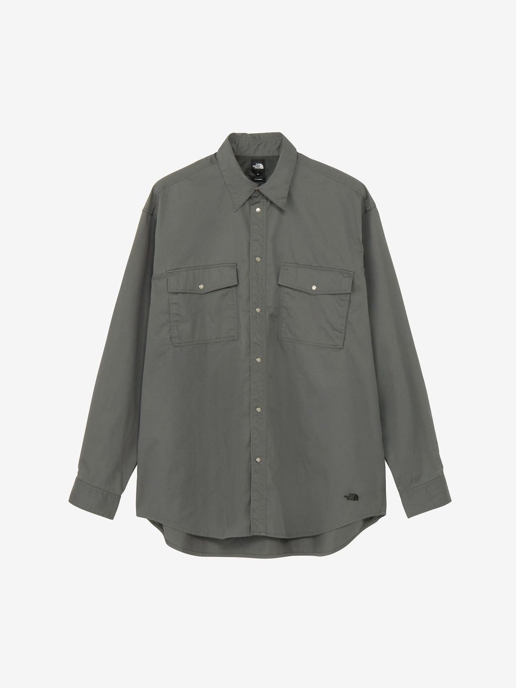 Long Sleeve Box Steady Chino Shirt (Unisex) - Asphalt Gray