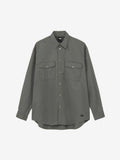 Long Sleeve Box Steady Chino Shirt (Unisex) - Asphalt Gray