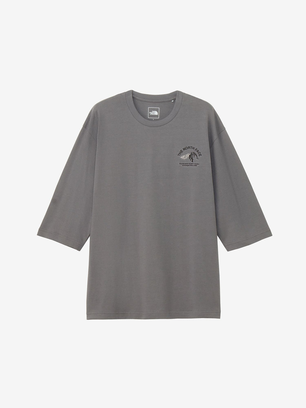 Quarter Sleeve One Point Logo Tee (Unisex) - Black