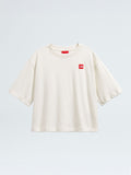 Red Box Short Sleeve Boxy Tee (Women's) - White Dune
