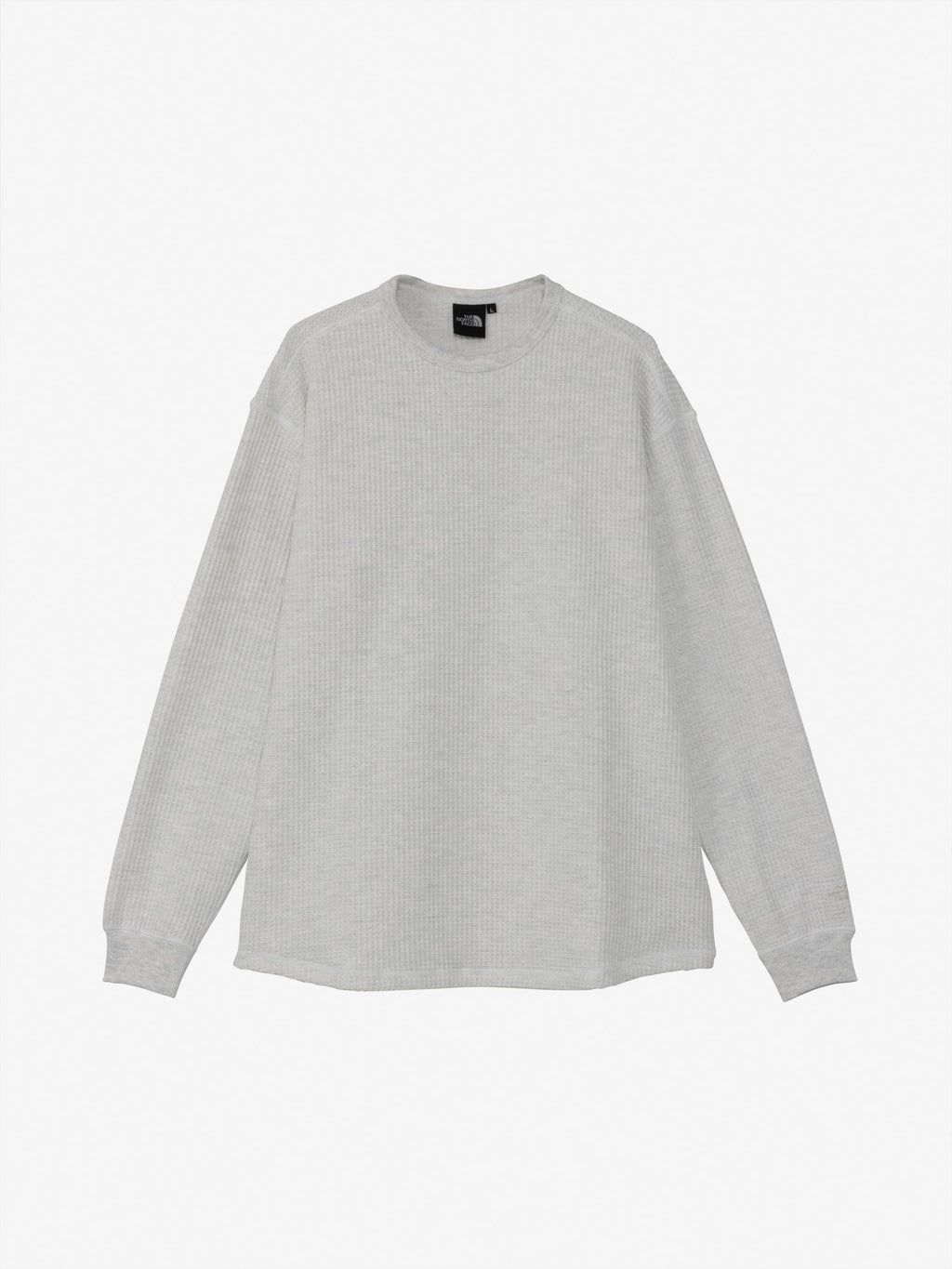 Long Sleeve Warm Waffle Crew (Unisex) - White Mix Gray