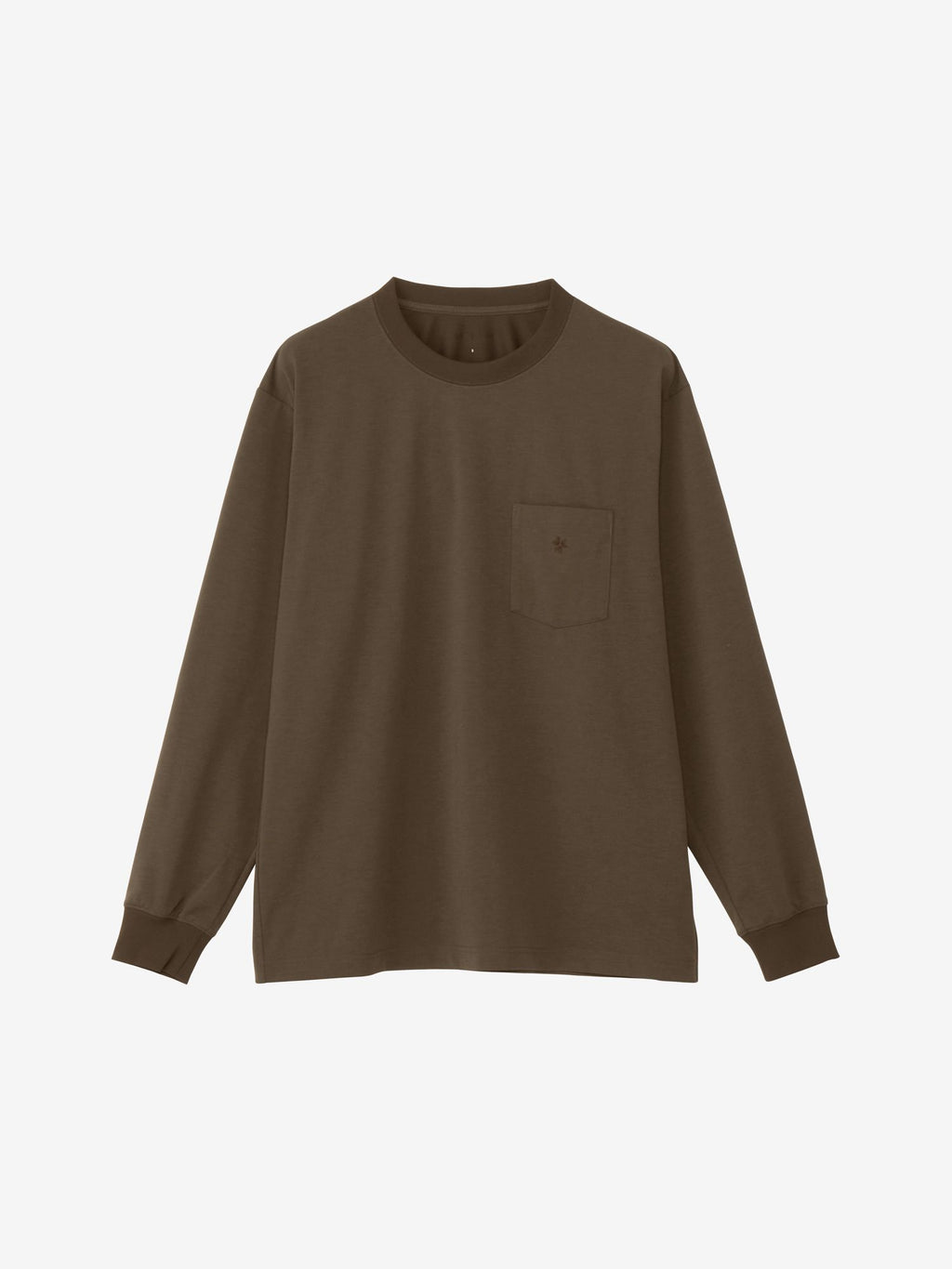 Oversized Pocket Long Sleeve T-Shirt (Unisex) - Jet Brown