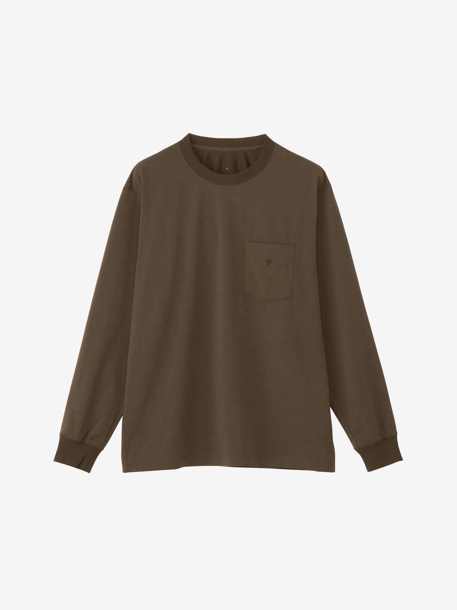 Oversized Pocket Long Sleeve T-Shirt (Unisex) - Jet Brown