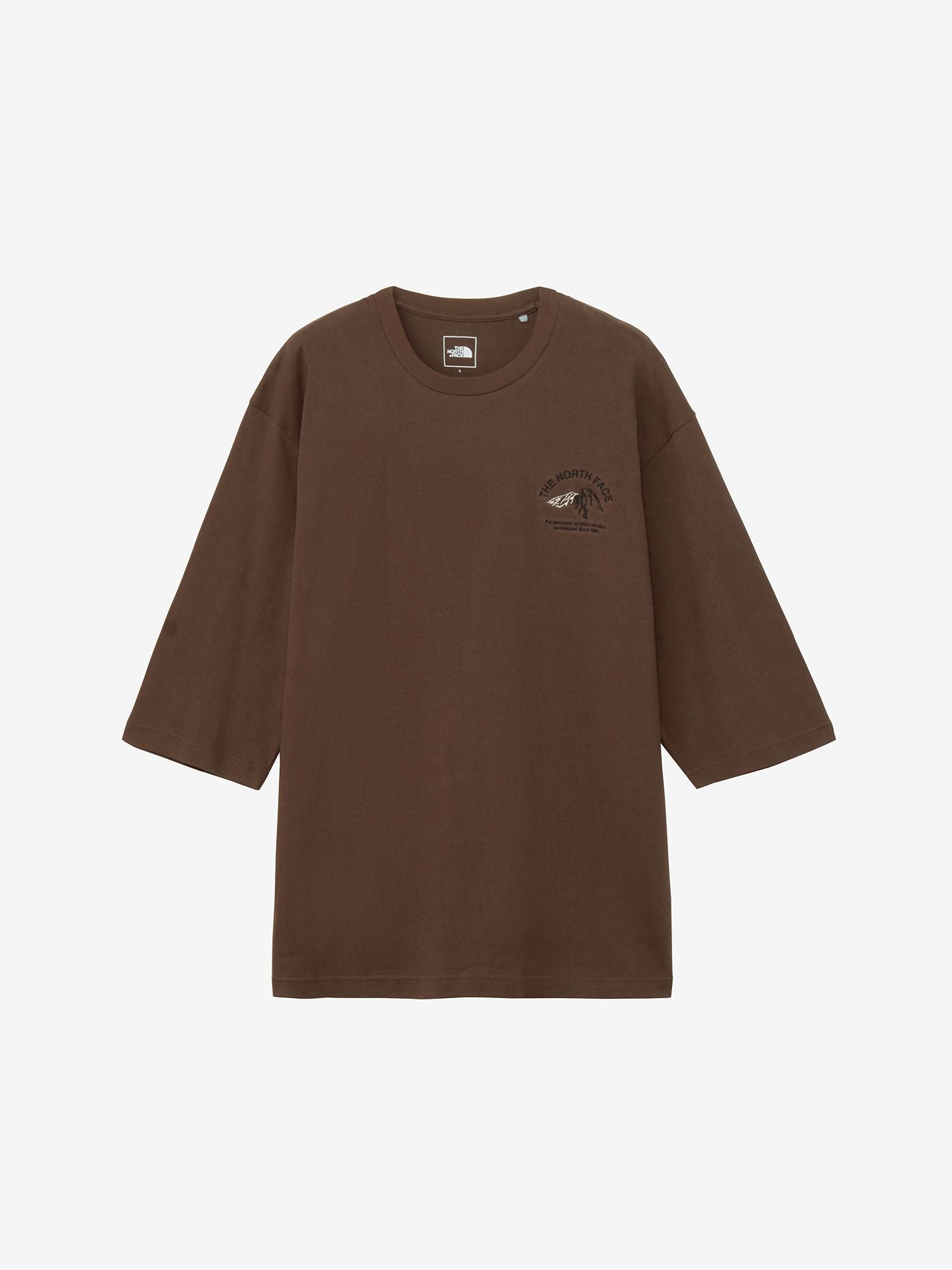 Quarter Sleeve One Point Logo Tee (Unisex) - Mix Gray