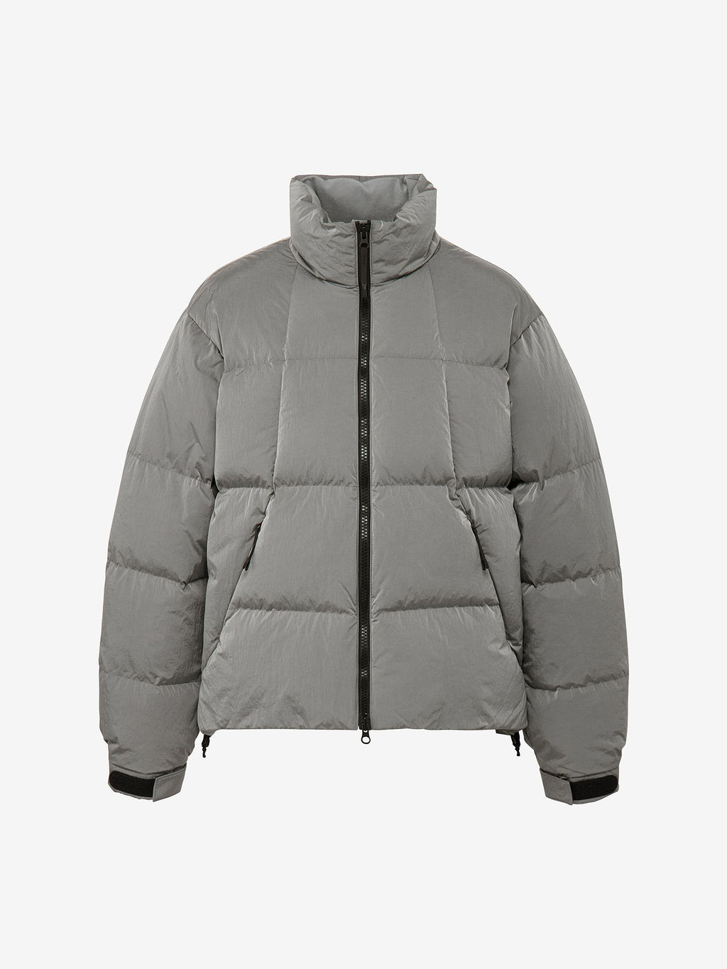 Dope Dyed Ripple Nylon Down Jacket (Unisex) - Metallic Gray