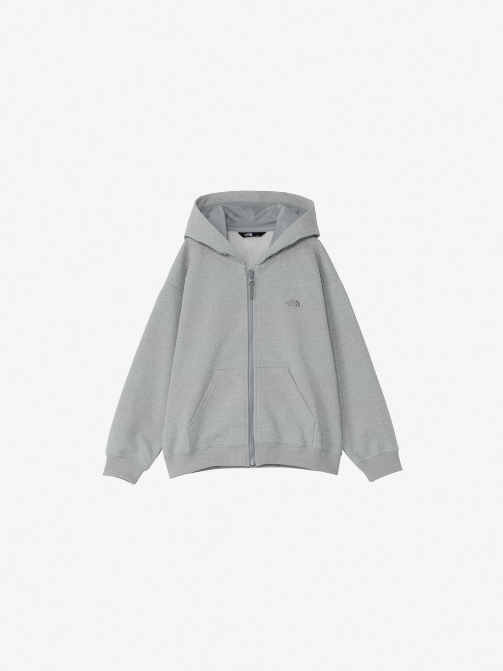 Grizz Sweat Logo Full Zip Hoodie (Kids) - Light Mix Gray