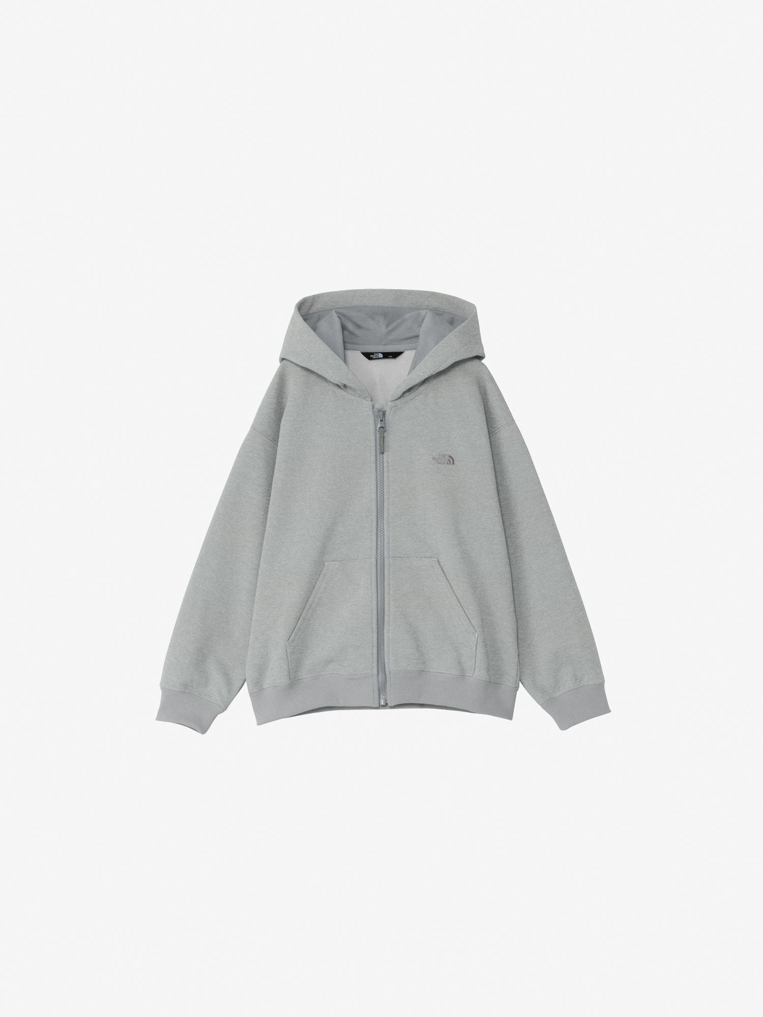 Grizz Sweat Logo Full Zip Hoodie (Kids) - Light Mix Gray
