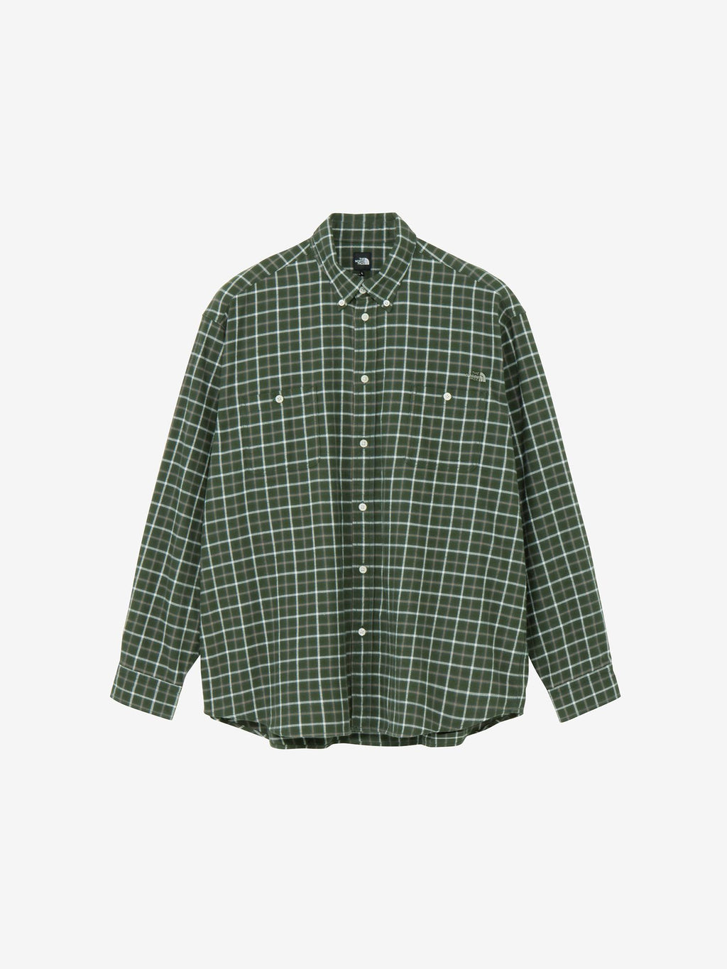 Long Sleeve Frost Forge Flannel Shirt (Unisex) - Off-White x Graphite Gray Check