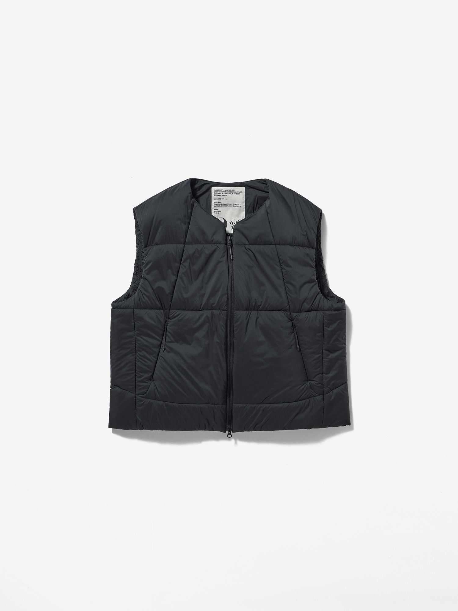 Goldwin×OUR LEGACY Insulated Vest (Unisex) - Jet Black