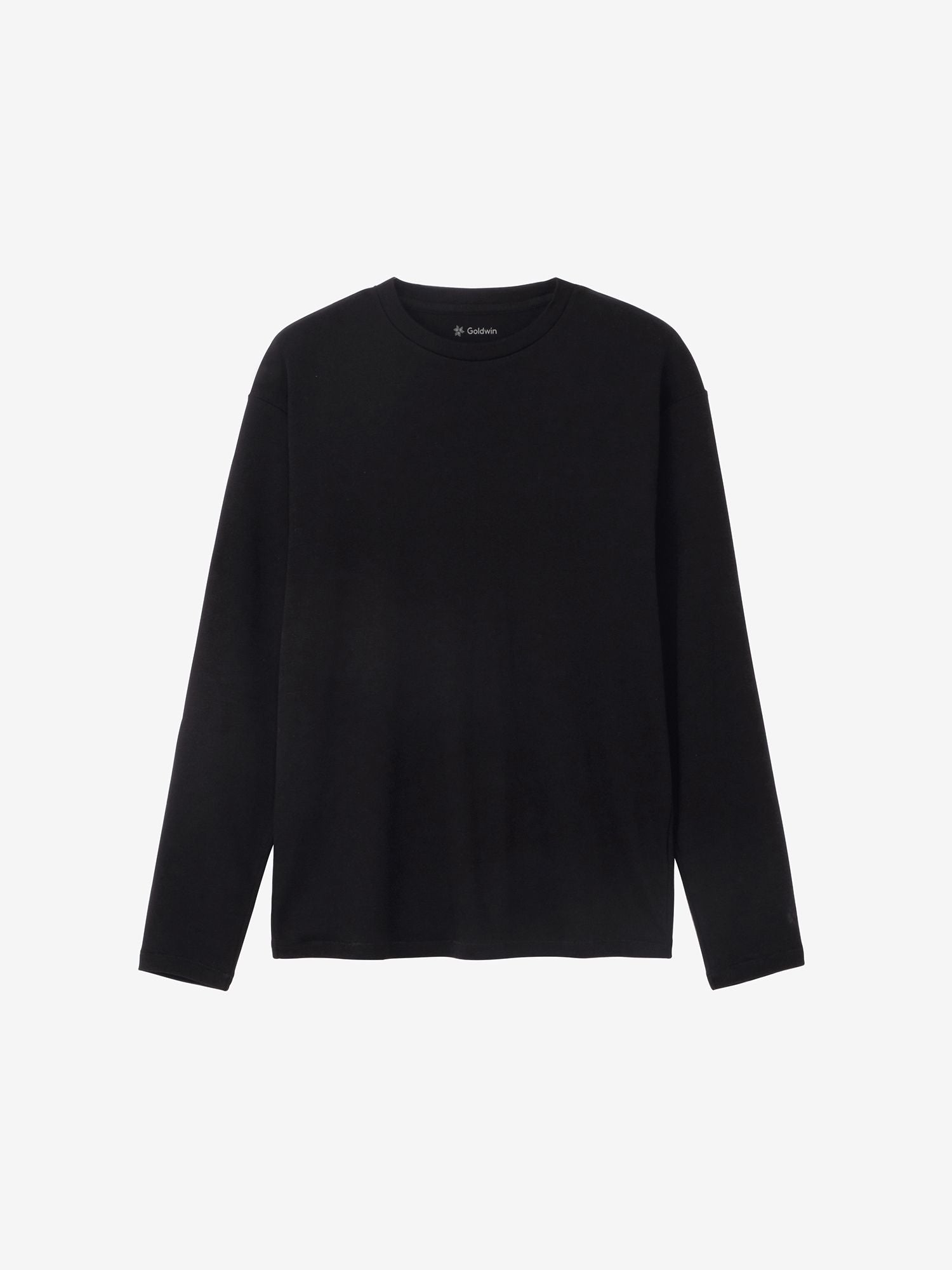 Cotton Covered Yarn Smooth Long Sleeve T-Shirt (Unisex) - Black