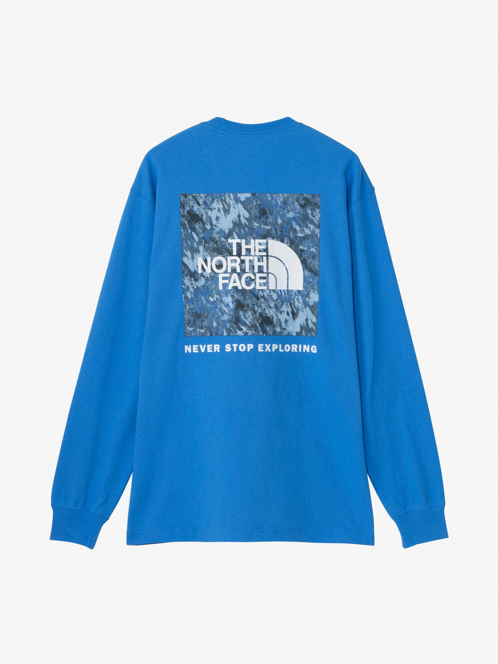 Long Sleeve Square Digital Graphic Tee (Unisex) - Clear Lake Blue