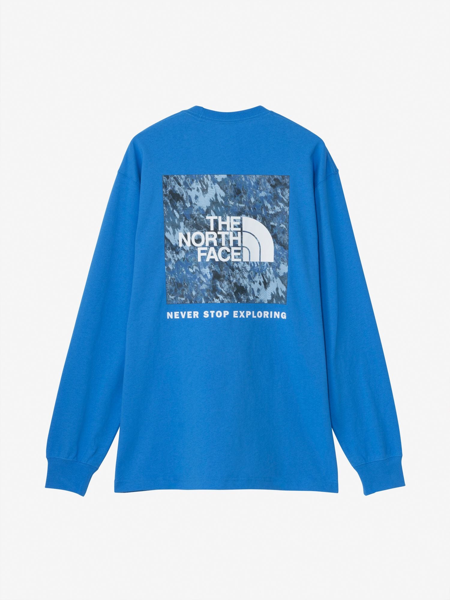 Long Sleeve Square Digital Graphic Tee (Unisex) - Clear Lake Blue