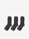 Basic Light Three Piece Regular Socks (Unisex) - Charcoal