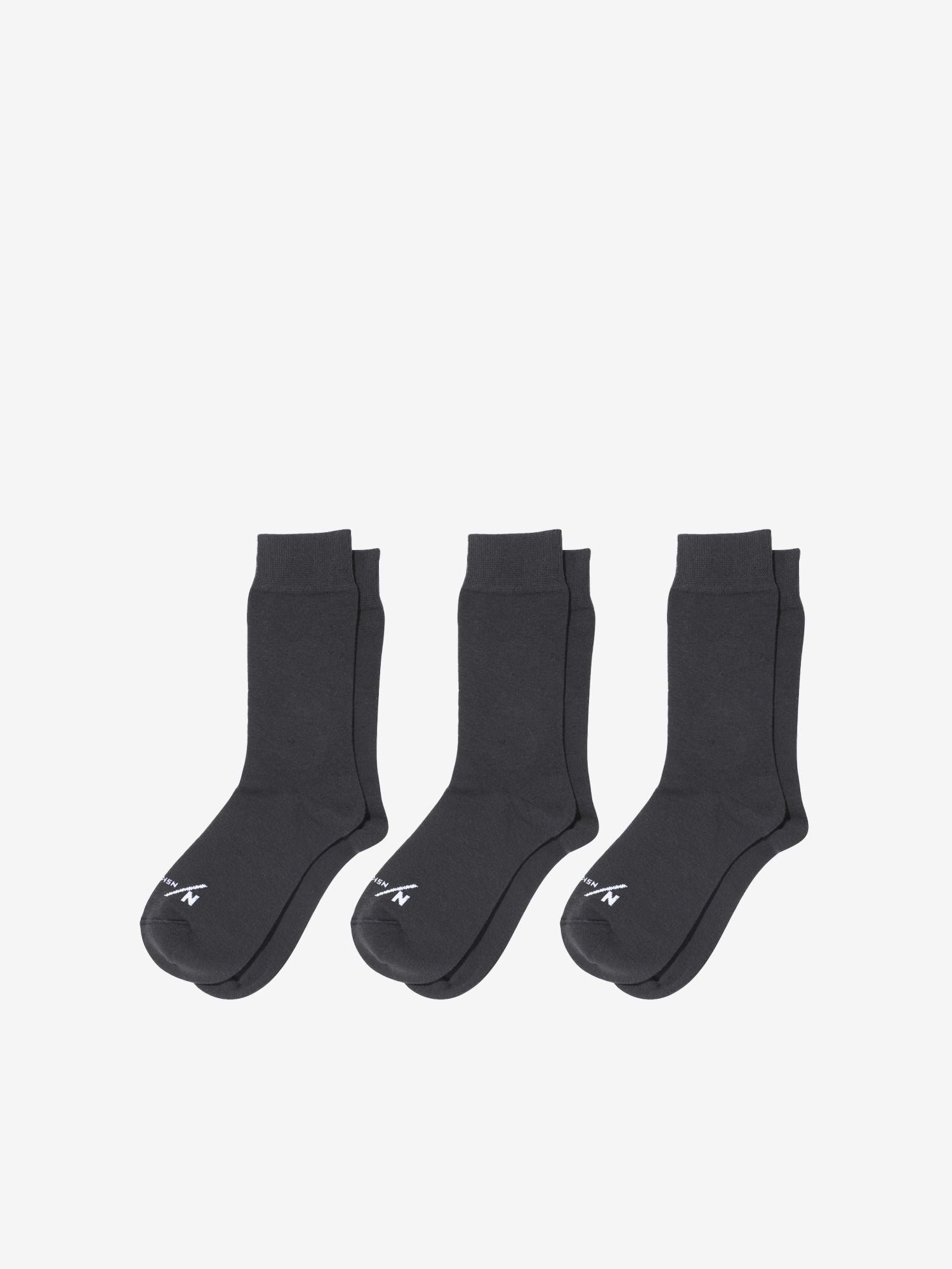 Basic Light Three Piece Regular Socks (Unisex) - Charcoal