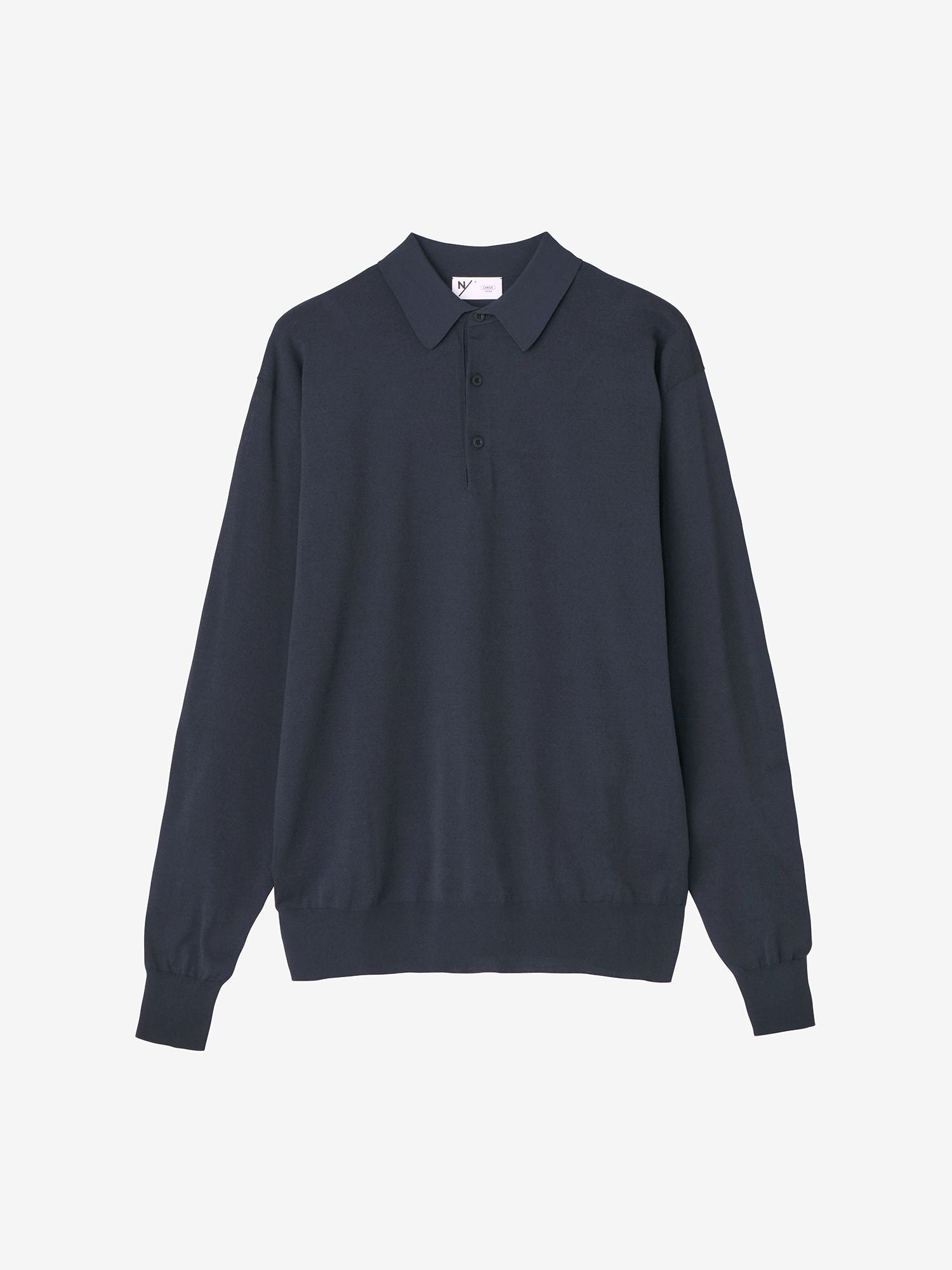 Komelina / Long Sleeve Polo (Unisex) - Dark Navy