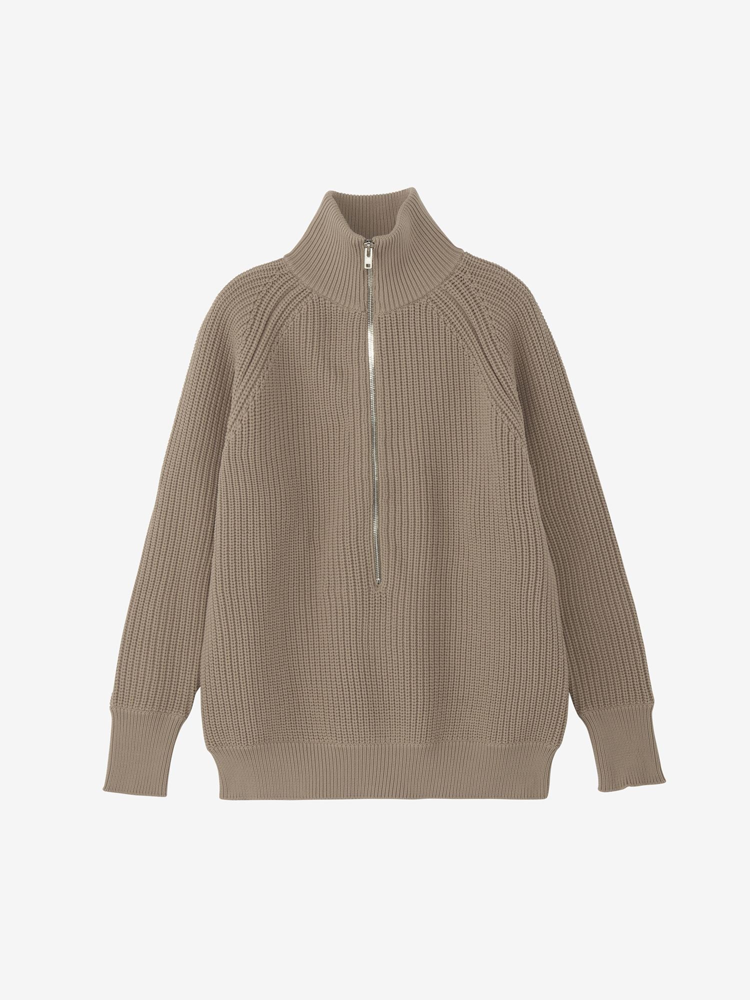 Karaminza/ Low Gauge Half Zip (Unisex) - Desert Taupe