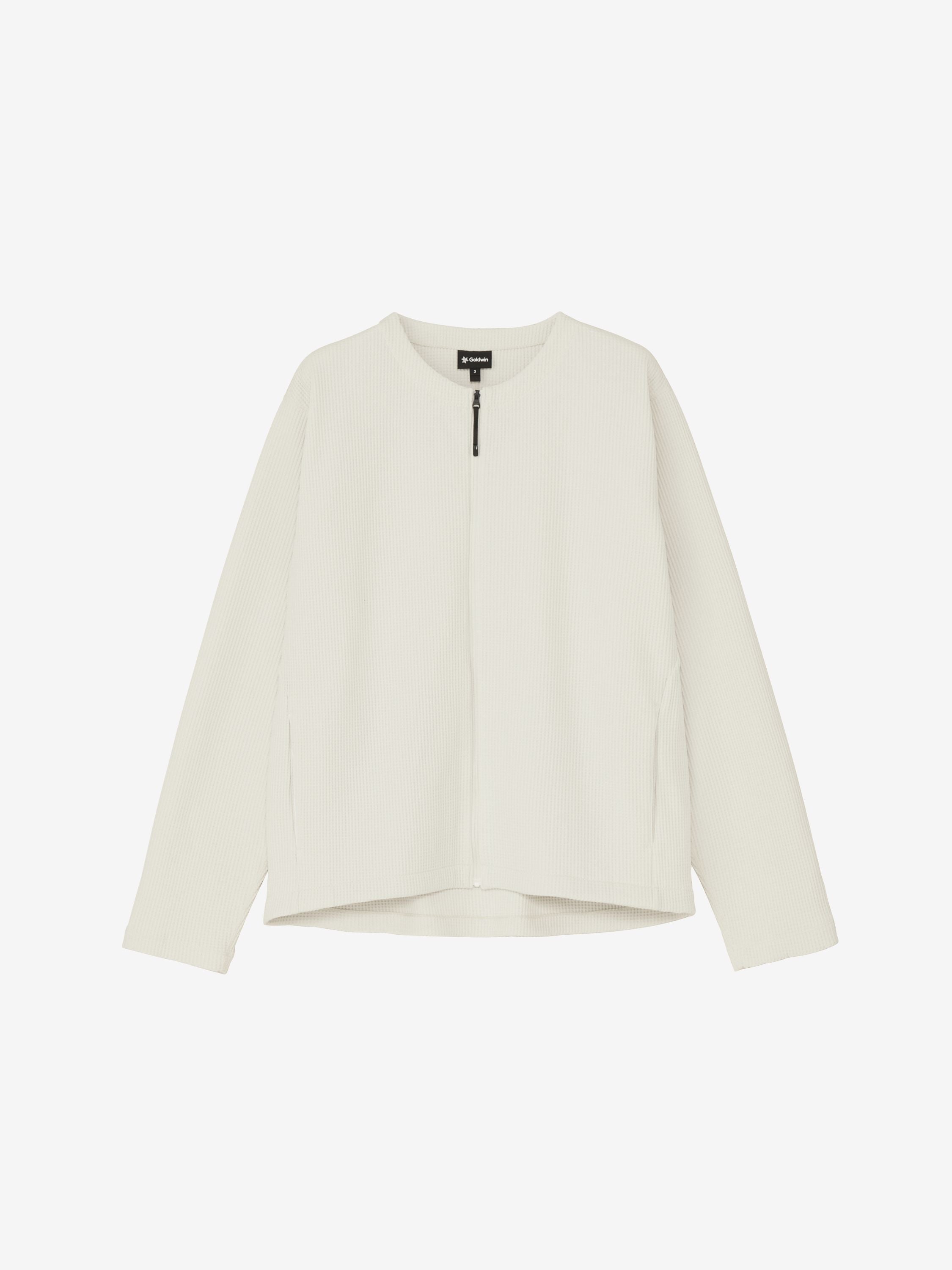 Waffle Light Zip Cardigan (Unisex) - Ivory