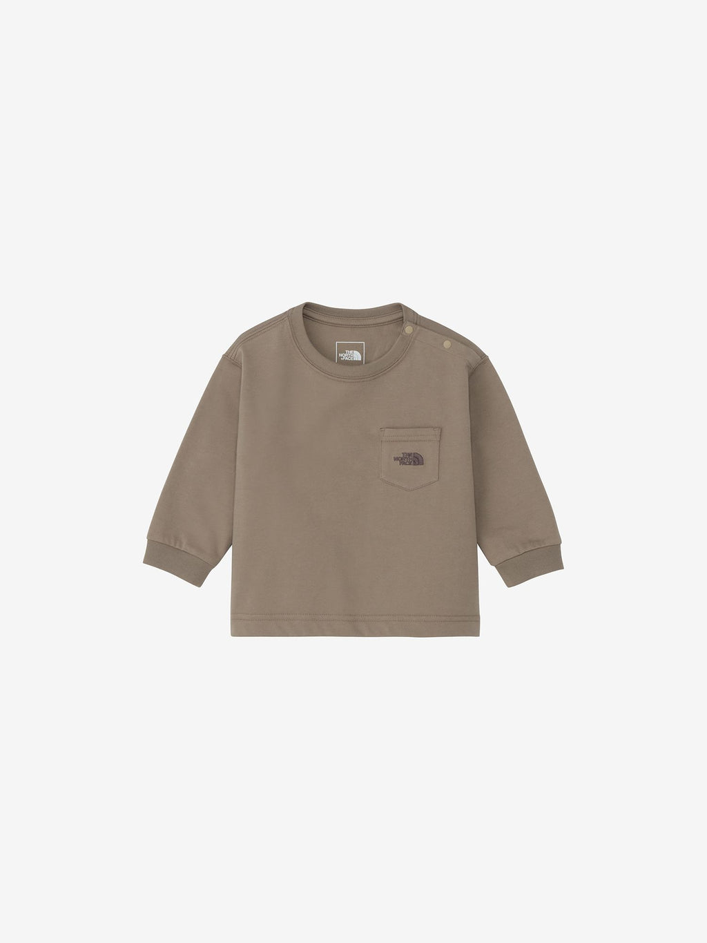 Long Sleeve Pocket Logo Tee (Baby) - Mushroom