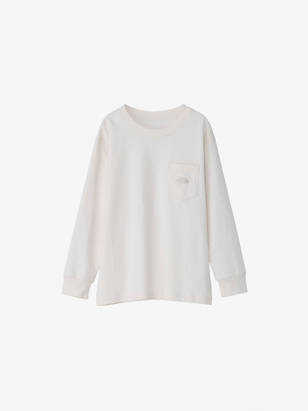 Long Sleeve Pocket Logo Tee (Kids) - Off White
