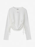 Shirring Long Sleeve Tee (Women's) - Off White