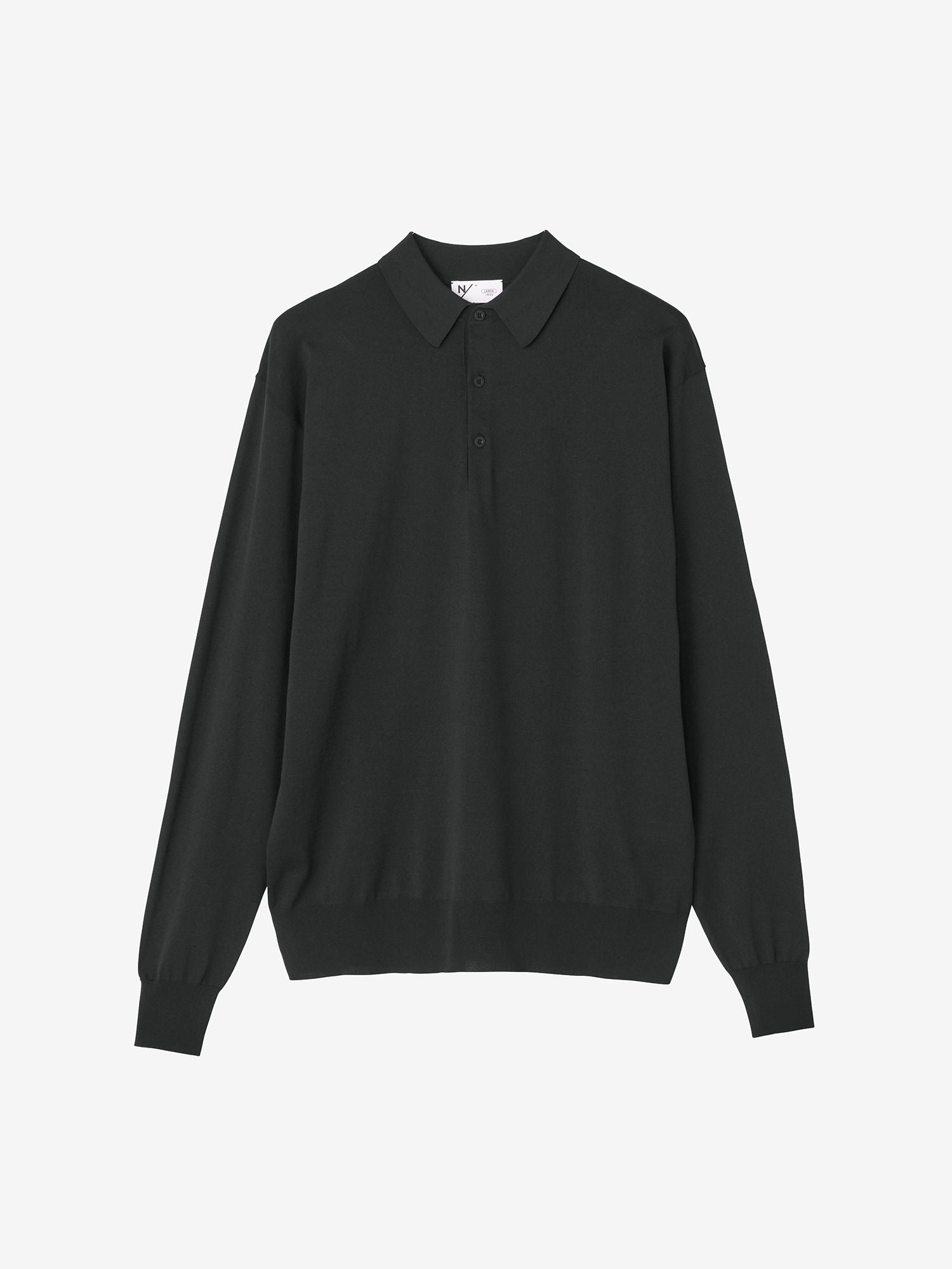 Komelina / Long Sleeve Polo (Unisex) - Black