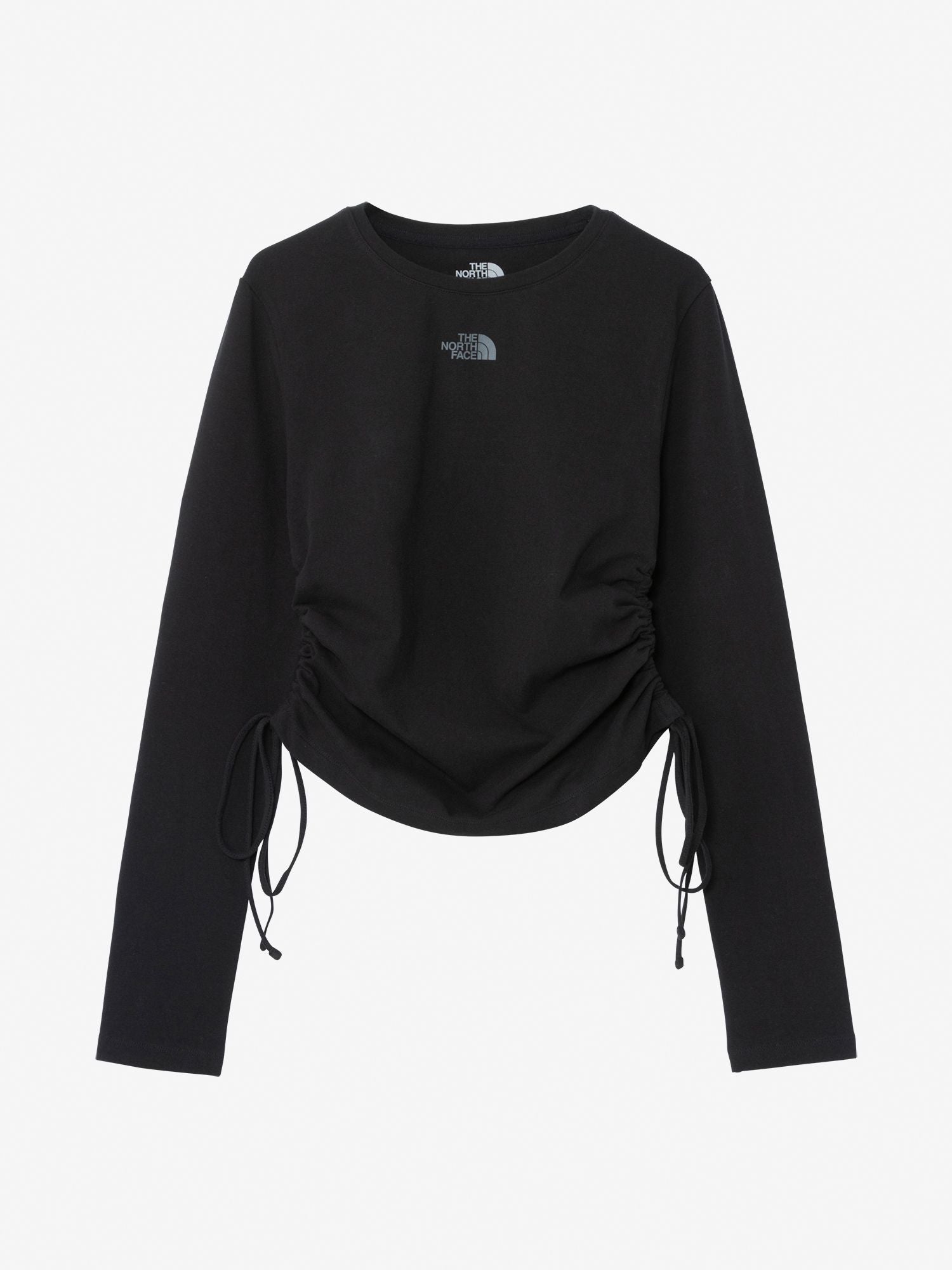 Shirring Long Sleeve Tee (Women's) - Black
