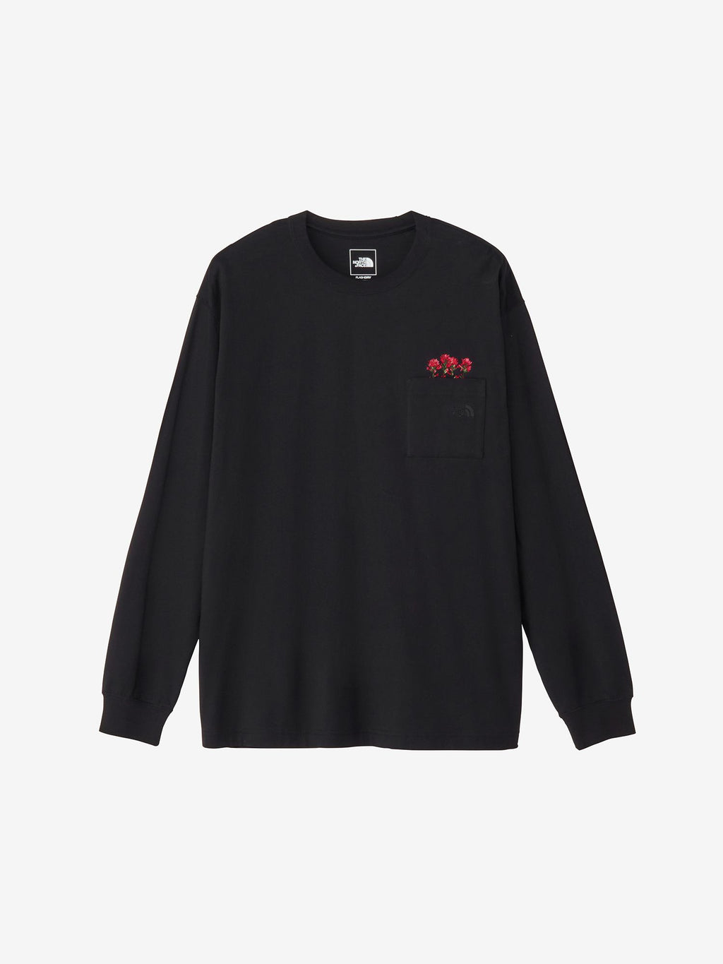 Long Sleeve Flash Dry Flower Logo Tee (Unisex) - Black