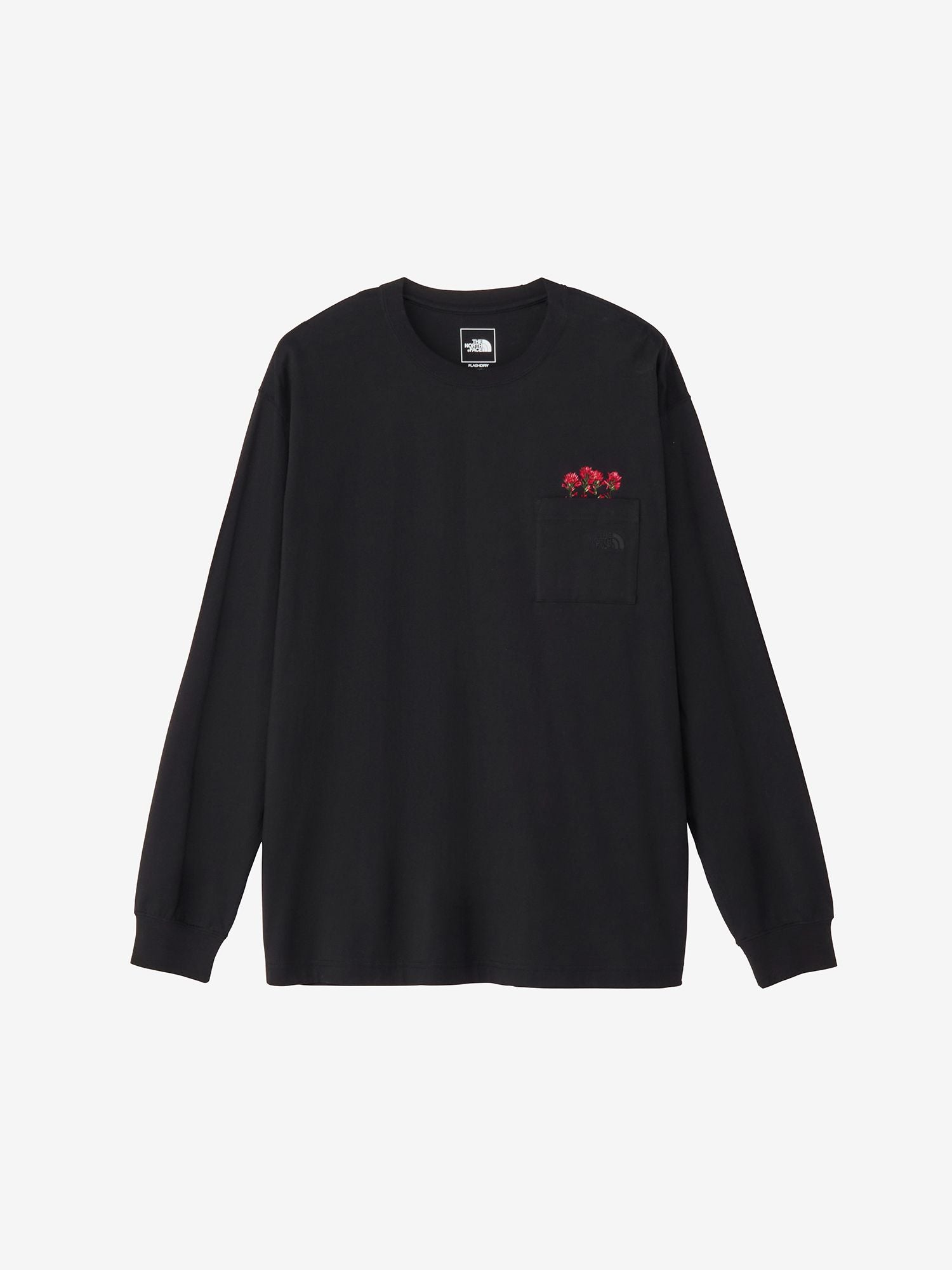 Long Sleeve Flash Dry Flower Logo Tee (Unisex) - Black