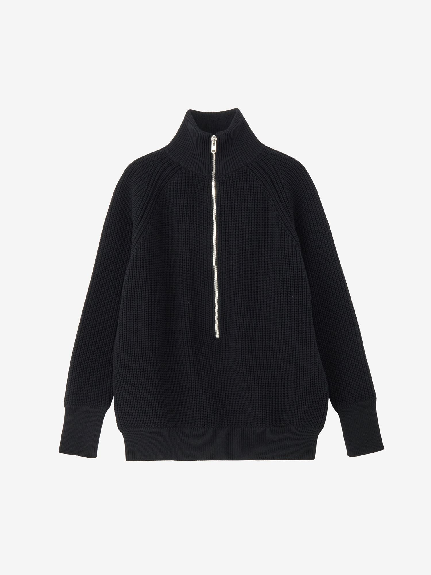 Karaminza/ Low Gauge Half Zip (Unisex) - Black