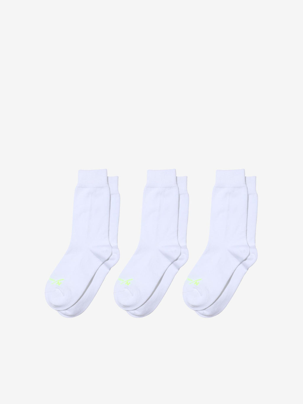 Basic Light Three Piece Regular Socks (Unisex) - White