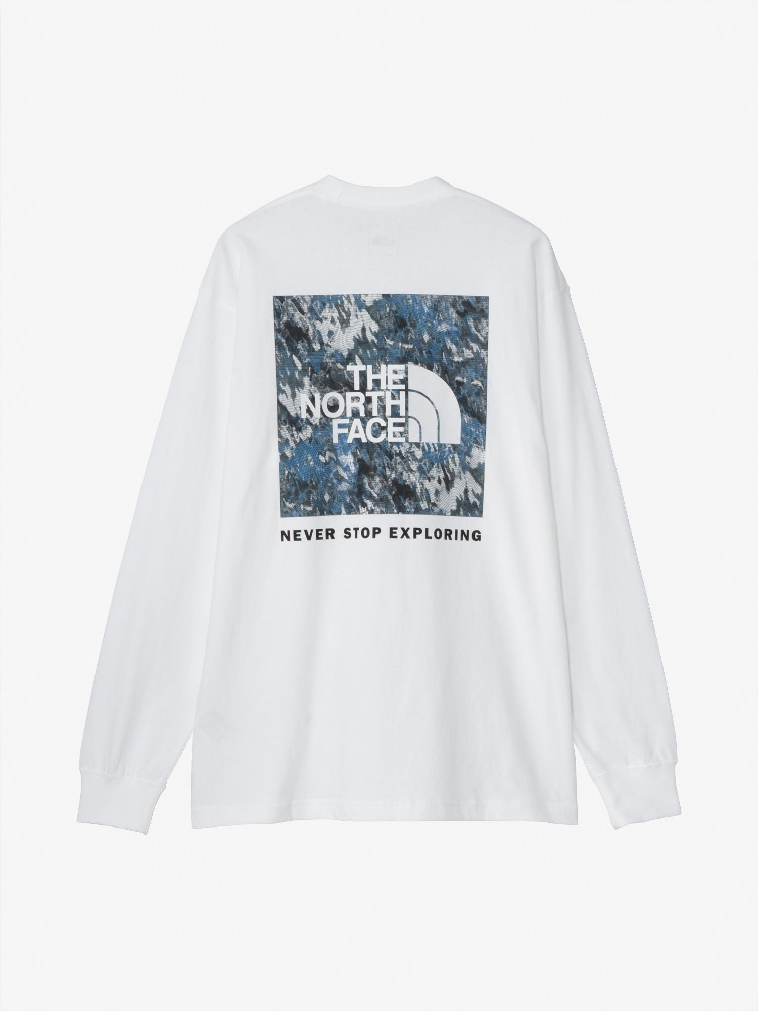 Long Sleeve Square Digital Graphic Tee (Unisex) - White