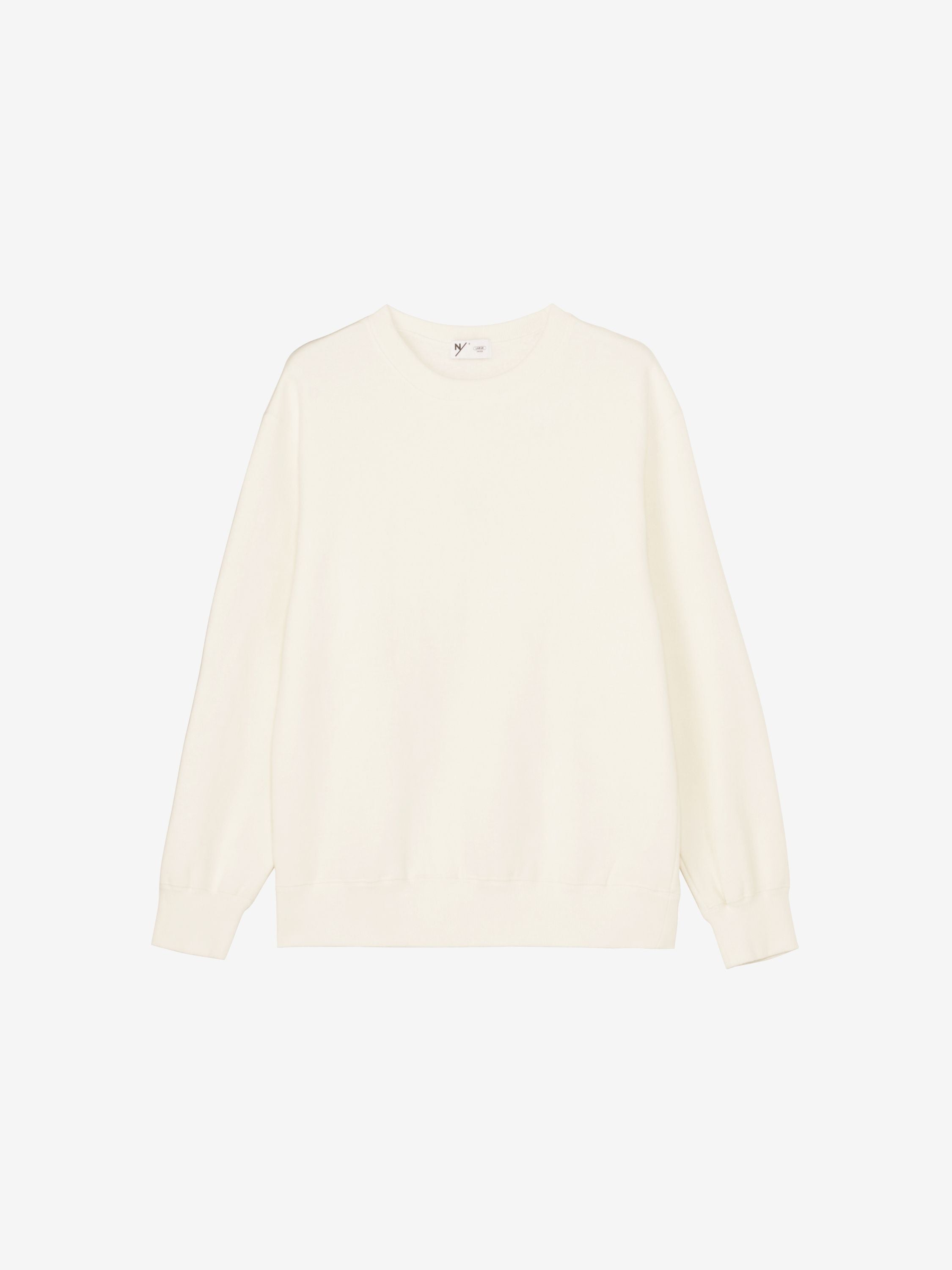 Baritone / Heavy Warm Sweat Long Sleeve Crew (Unisex) - White