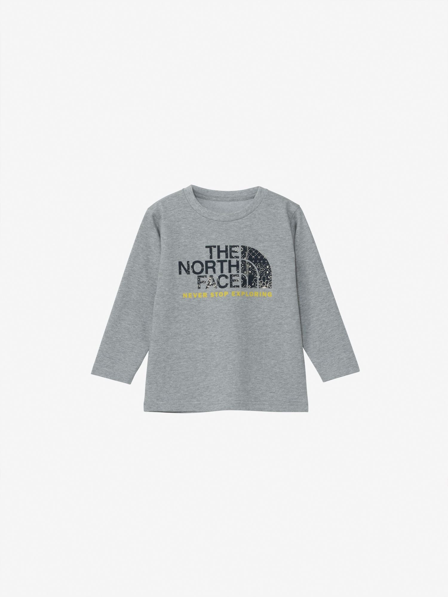 Long Sleeve Bandana Graphic Logo Tee (Kids) - Mix Gray