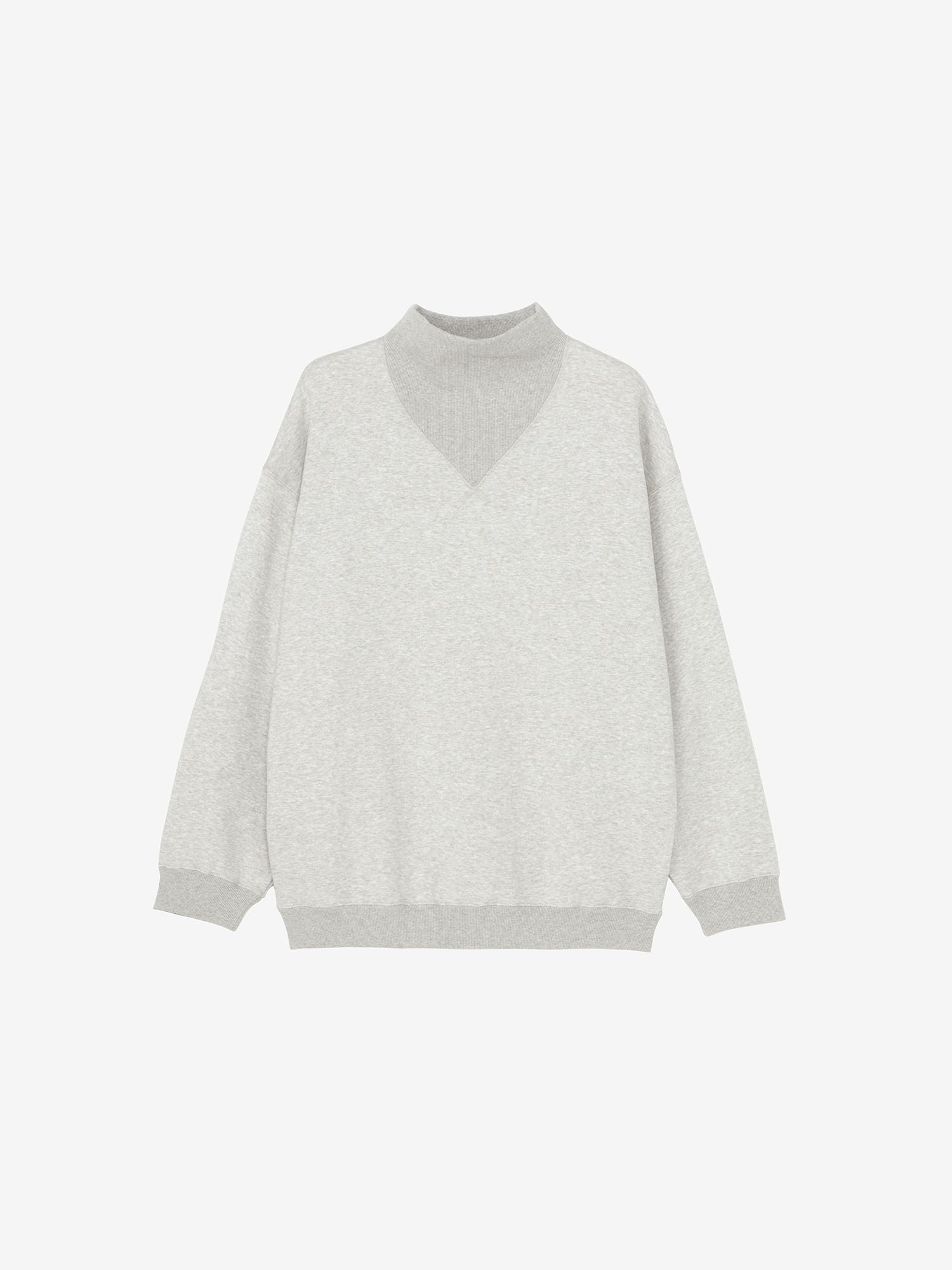 Baritone / Heavy Warm Sweat Mock Neck (Unisex) - Mix Gray