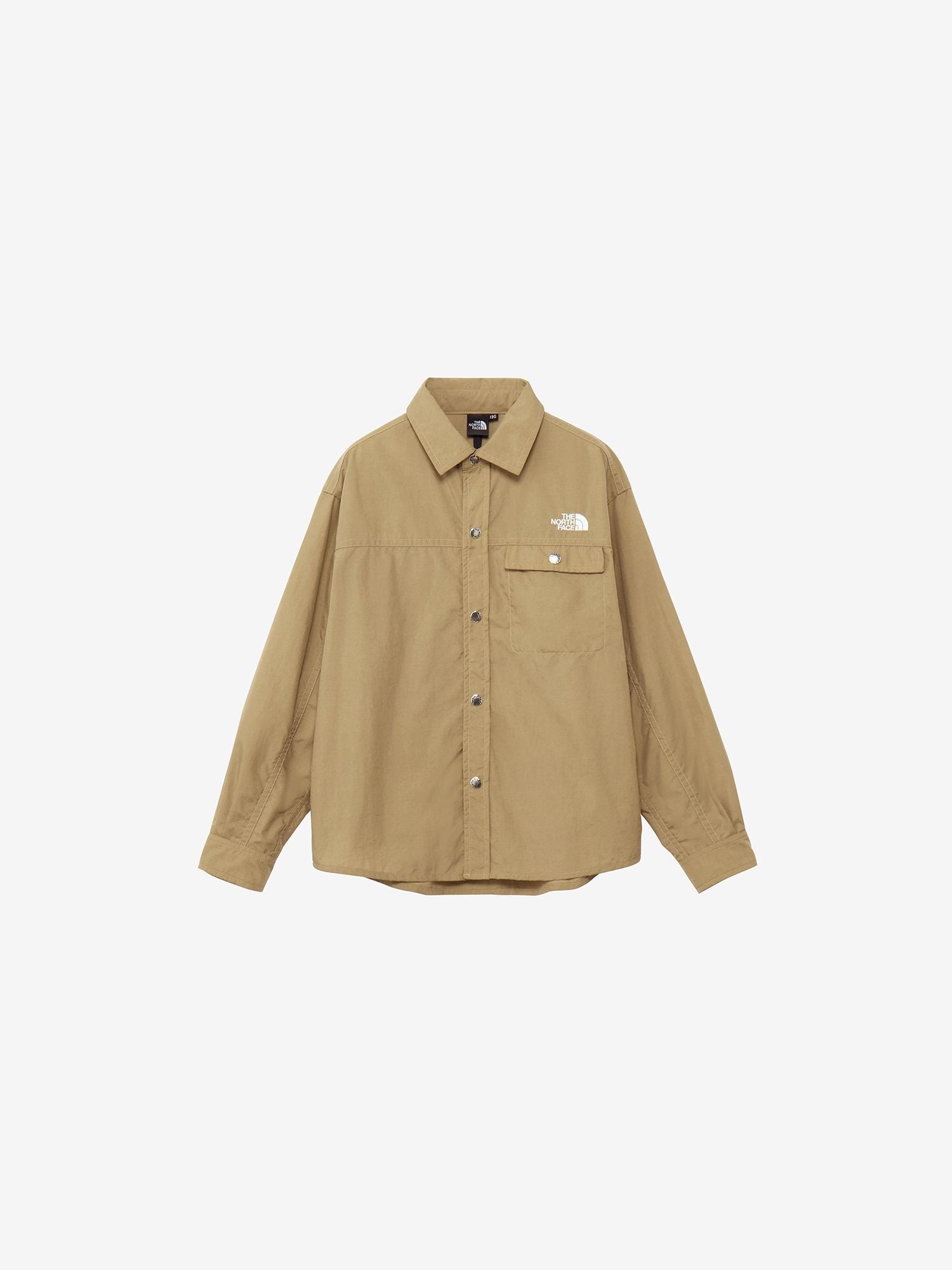 Long Sleeve Nuptse Shirt (Kids) - Classic Khaki