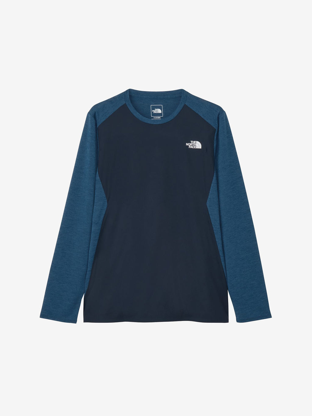 Long Sleeve Hybrid GTD Melange Crew (Men) - Mountain Blue