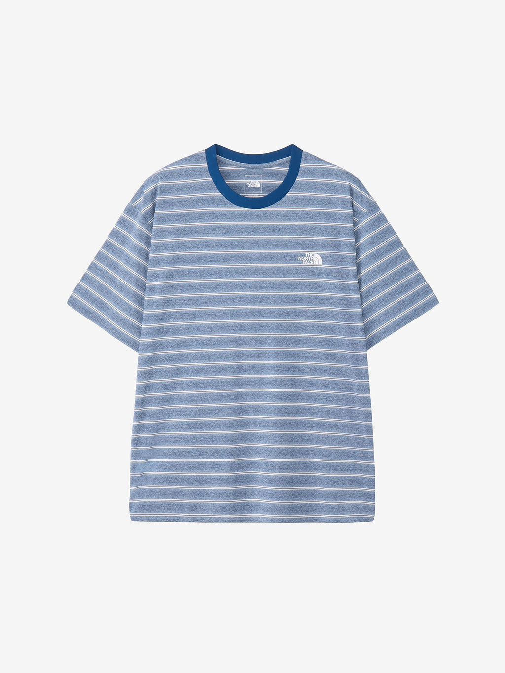 Short Sleeve Free Run Border Crew (Unisex) - Mountain Blue