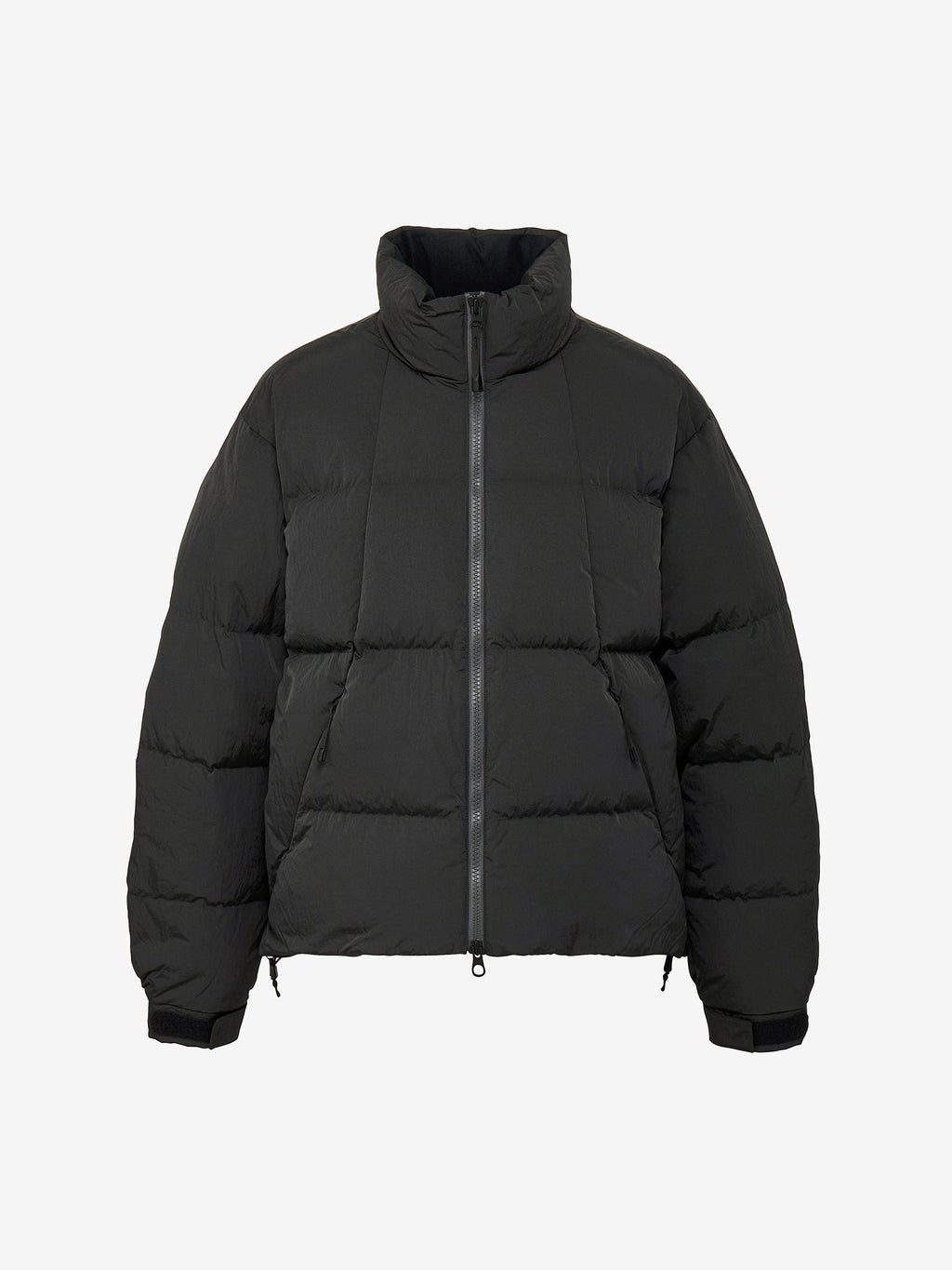 Dope Dyed Ripple Nylon Down Jacket (Unisex) - Deep Charcoal