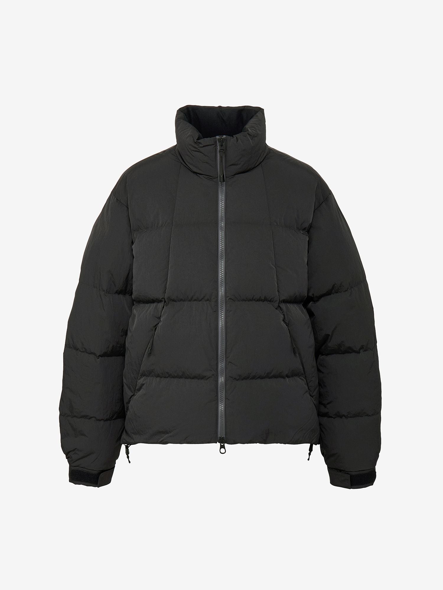 Dope Dyed Ripple Nylon Down Jacket (Unisex) - Deep Charcoal