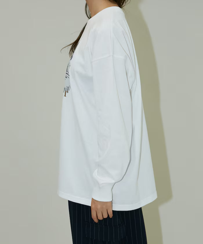 Handwritten-style Cat Print Foil Logo Long Sleeve T Limited Edition