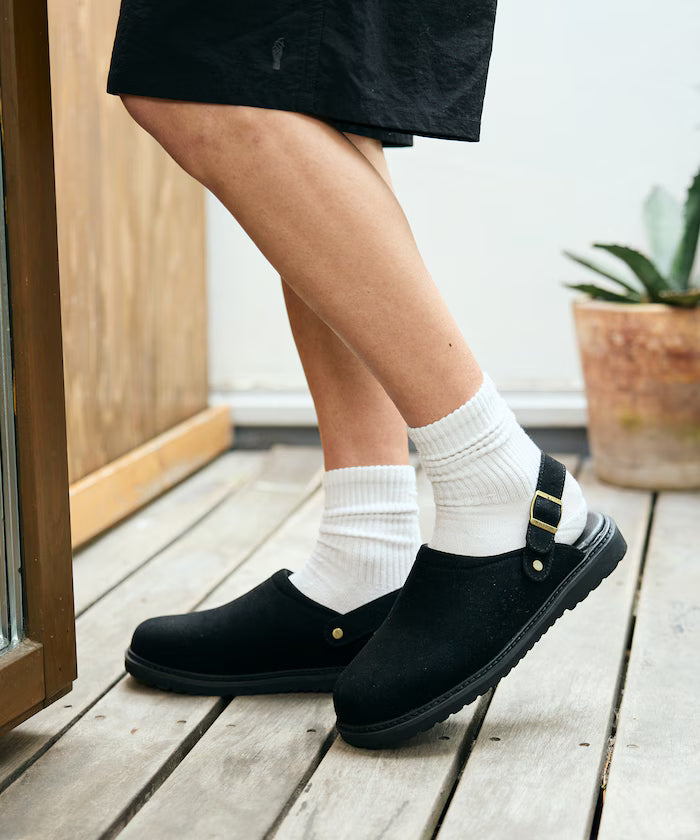 Limited Edition Leatherette SW 2way Clog Sandals with Backstrap - Black