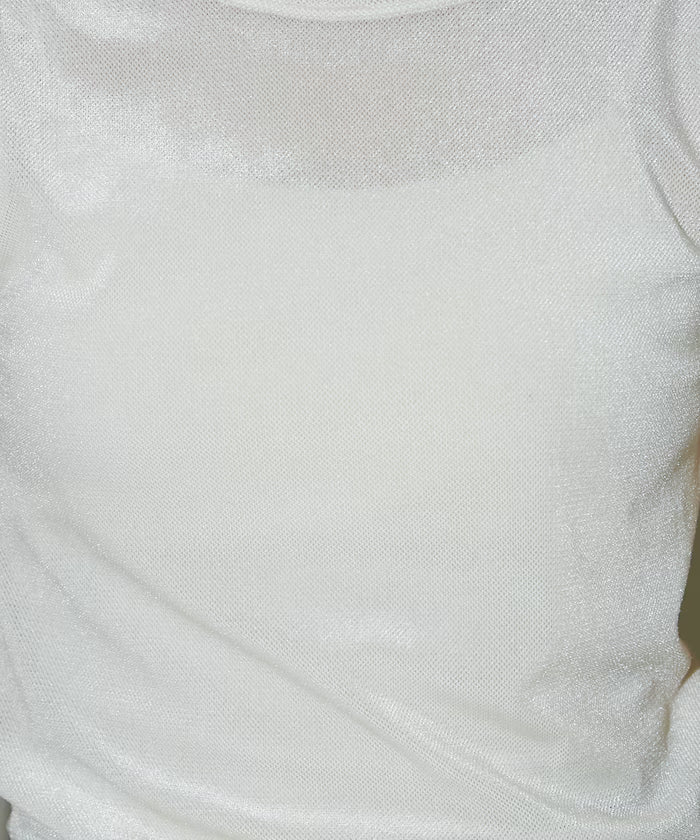 Puff Sleeve Sheer Flocked T-Shirt Limited Edition